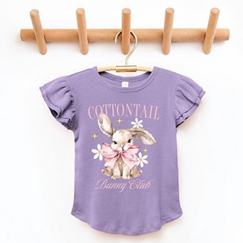 The Juniper Shop Coquette Cottontail Bunny Club Flutter Sleeve Tee