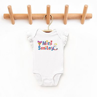 The Juniper Shop Mini Smiley Icons Unicorn Flutter Sleeve Bodysuit
