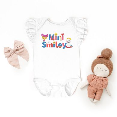 The Juniper Shop Mini Smiley Icons Unicorn Flutter Sleeve Bodysuit