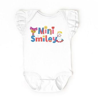 The Juniper Shop Mini Smiley Icons Unicorn Flutter Sleeve Bodysuit