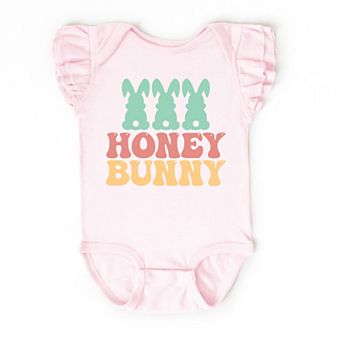 The Juniper Shop Honey Bunny Bunny Tails Flutter Sleeve Bodysuit