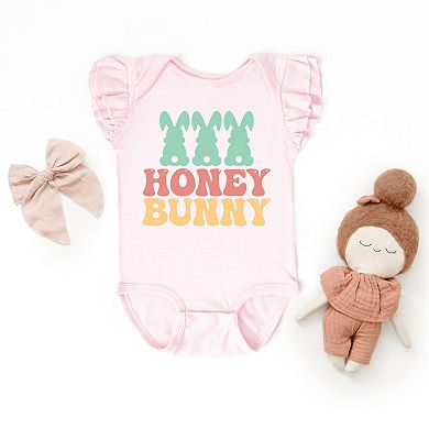The Juniper Shop Honey Bunny Bunny Tails Flutter Sleeve Bodysuit