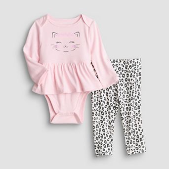 Baby Girl Jumping Beans® 2 pc Peplum Long Sleeve Bodysuit & Leggings Set