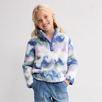 Girls 4-12 Jumping Beans® Quarter Zip High Pile Fleece Jacket