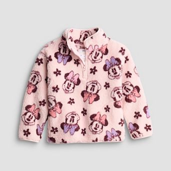 Girls 4-12 Jumping Beans® Disney's Minnie Mouse Quarter Zip High Pile Fleece Pullover