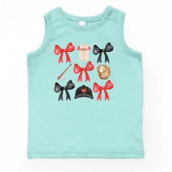 The Juniper Shop Coquette Baseball Red Chart Youth Tank Top