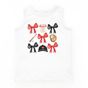 The Juniper Shop Coquette Baseball Red Chart Youth Tank Top
