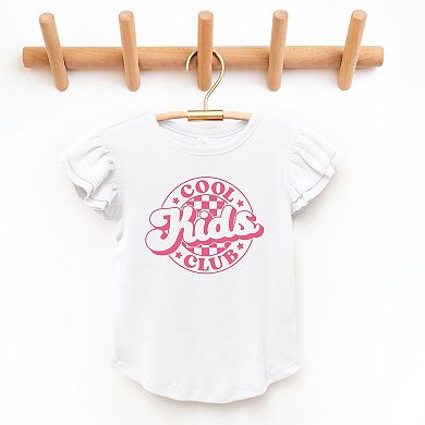 The Juniper Shop Cool Kids Club Checkered Flutter Sleeve Tee