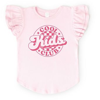 The Juniper Shop Cool Kids Club Checkered Flutter Sleeve Tee