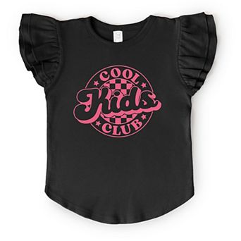The Juniper Shop Cool Kids Club Checkered Flutter Sleeve Tee