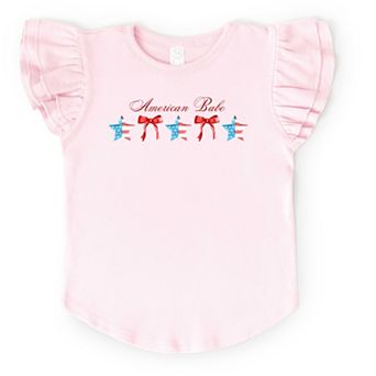 The Juniper Shop American Babe Star Bow Coquette Flutter Sleeve Tee