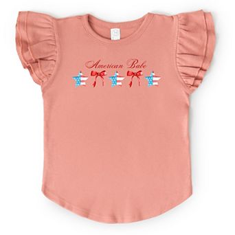 The Juniper Shop American Babe Star Bow Coquette Flutter Sleeve Tee