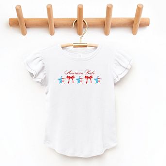 The Juniper Shop American Babe Star Bow Coquette Flutter Sleeve Tee
