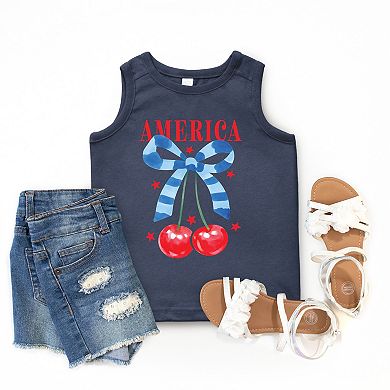 The Juniper Shop Coquette America Cherries Youth Tank Top