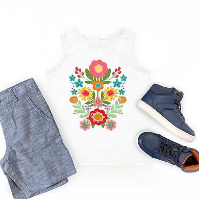 The Juniper Shop Folk Art Florals Distressed Youth Tank Top