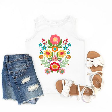 The Juniper Shop Folk Art Florals Distressed Youth Tank Top