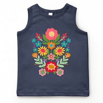 The Juniper Shop Folk Art Florals Distressed Youth Tank Top