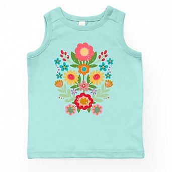 The Juniper Shop Folk Art Florals Distressed Youth Tank Top