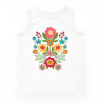The Juniper Shop Folk Art Florals Distressed Youth Tank Top