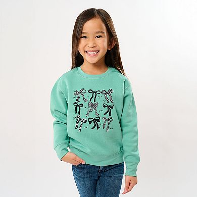 The Juniper Shop Checkered Bows Stacked Youth Sweatshirt