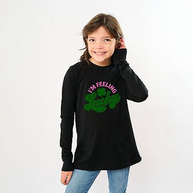 I'm Feeling Lucky Colorful - Youth Long Sleeve Graphic T-Shirt