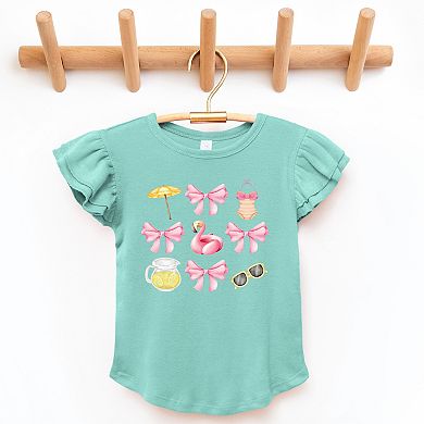 The Juniper Shop Coquette Beach Chart Flutter Sleeve Tee