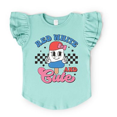 The Juniper Shop Red White And Cute Popsicle Flutter Sleeve Tee