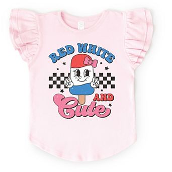 The Juniper Shop Red White And Cute Popsicle Flutter Sleeve Tee