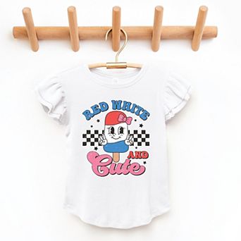The Juniper Shop Red White And Cute Popsicle Flutter Sleeve Tee