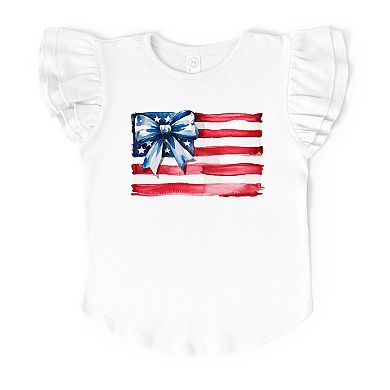 The Juniper Shop USA Flag Coquette Flutter Sleeve Tee