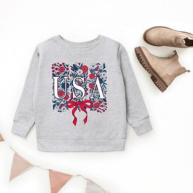 The Juniper Shop USA Floral Coquette Youth Sweatshirt