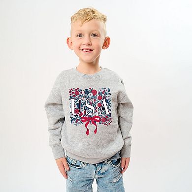 The Juniper Shop USA Floral Coquette Youth Sweatshirt