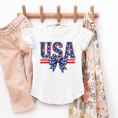 The Juniper Shop Coquette USA Bow Flutter Sleeve Tee