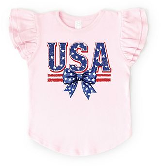 The Juniper Shop Coquette USA Bow Flutter Sleeve Tee