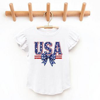 The Juniper Shop Coquette USA Bow Flutter Sleeve Tee