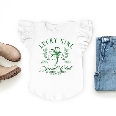 Lucky Girl Social Club Clover - Flutter Sleeve Graphic T-Shirt