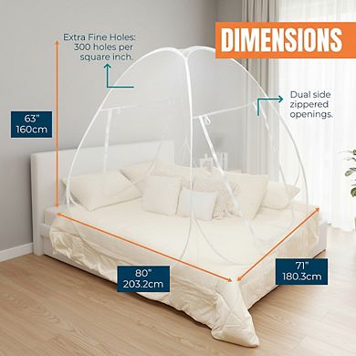 Extra Large Pop Up Mosquito Net,80"x71"x63",Durable Fine Mesh,Portable,Lightweight