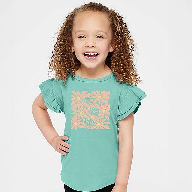 The Juniper Shop Sunny Days Ahead Daisies Flutter Sleeve Tee