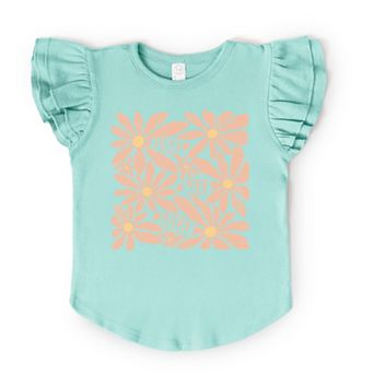 The Juniper Shop Sunny Days Ahead Daisies Flutter Sleeve Tee