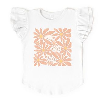 The Juniper Shop Sunny Days Ahead Daisies Flutter Sleeve Tee
