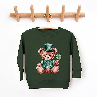 St. Patrick's Bear Clover - Toddler Graphic Sweatshirt