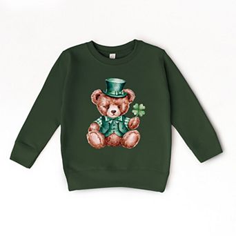 St. Patrick's Bear Clover - Toddler Graphic Sweatshirt