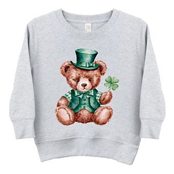 St. Patrick's Bear Clover - Toddler Graphic Sweatshirt