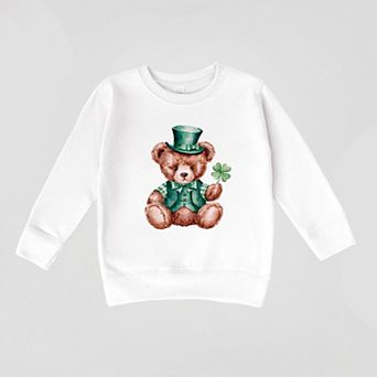 St. Patrick's Bear Clover - Toddler Graphic Sweatshirt
