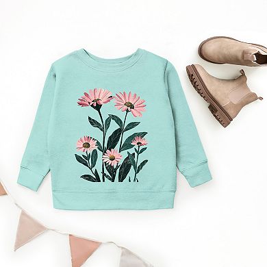 The Juniper Shop Pink Daisies Watercolor Youth Sweatshirt