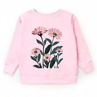 The Juniper Shop Pink Daisies Watercolor Youth Sweatshirt