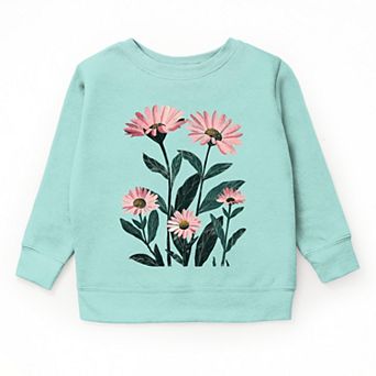The Juniper Shop Pink Daisies Watercolor Youth Sweatshirt