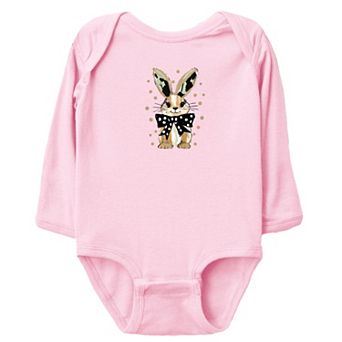 Bunny Polka Dot Coquette - Baby Long Sleeve Bodysuit