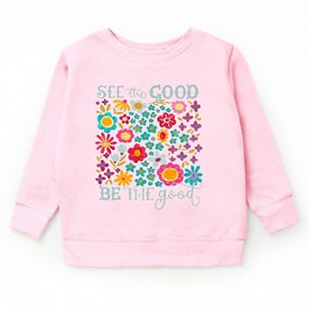 The Juniper Shop See The Good Be The Good Floral Youth Sweatshirt