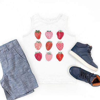 The Juniper Shop Strawberry Watercolor Chart Youth Tank Top